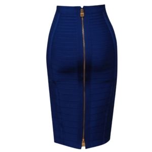 Navy Fitted Pencil Skirt